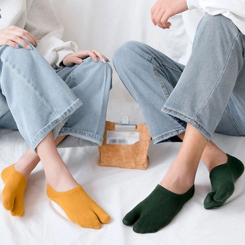 1Pair Kimono Flip Flop Split Toe Two-Toed Socks Low Cut Sandal Socks Breathable - Picture 3 of 20