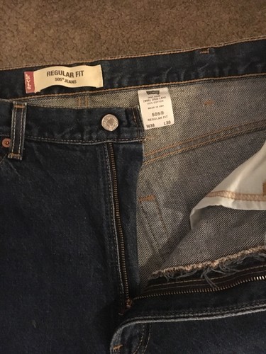 Mens LEVI’S 505 Regular Fit Jeans Size 38x30 Bluejeans - Picture 4 of 9