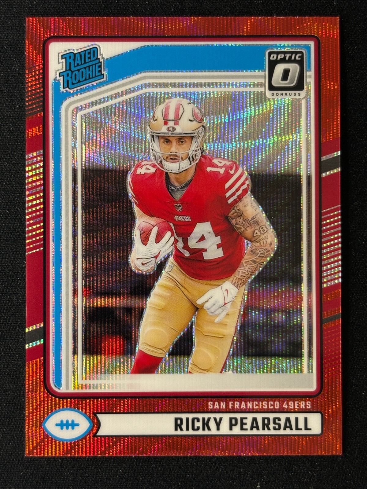 2024 Donruss Rated Rookie Ricky Pearsall Optic Preview Red Wave Prizm (RC)
