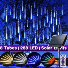 288 LED Solar Lights Meteor Shower Rain Tree String Light Garden Party Outdoor