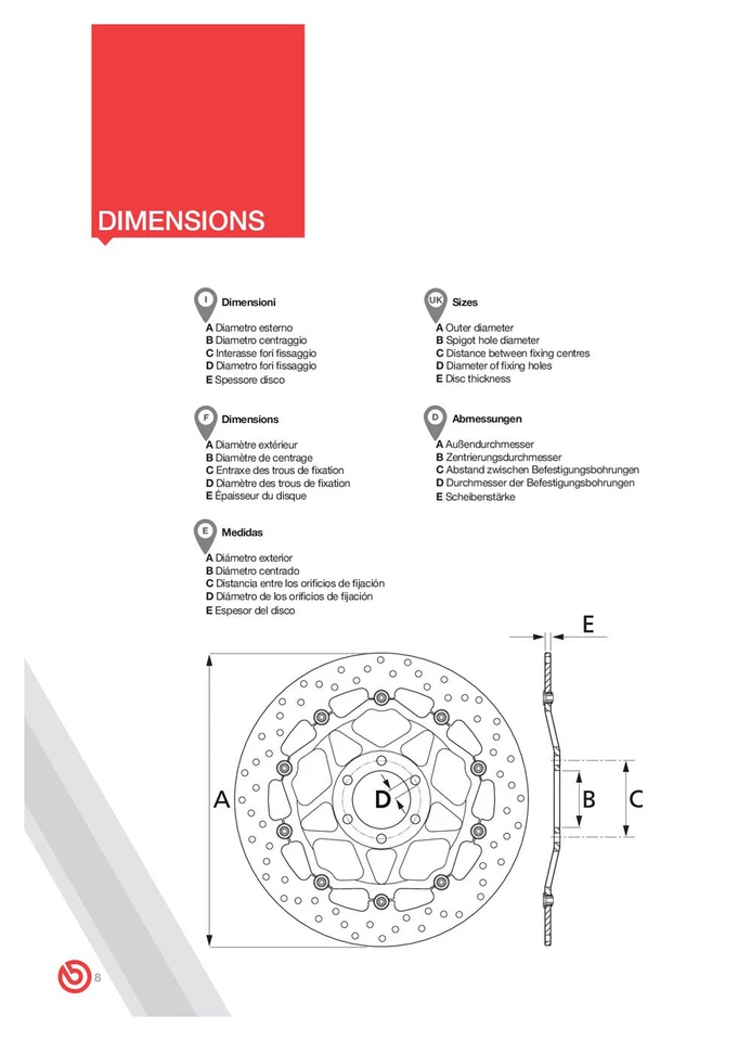 BENELLI 600 BN 2014- Front Brake Disc Rotor BREMBO Floating - Image 2 of 3