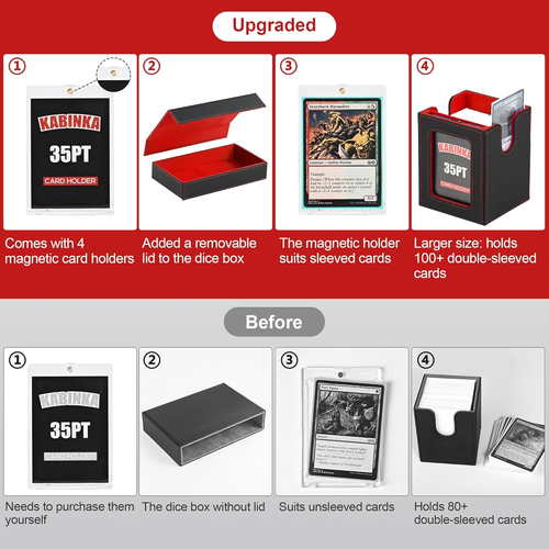 Card Deck Box for MTG with Commander Display, 5 in 1 Trading Card Storage Box Fi - Picture 2 of 23