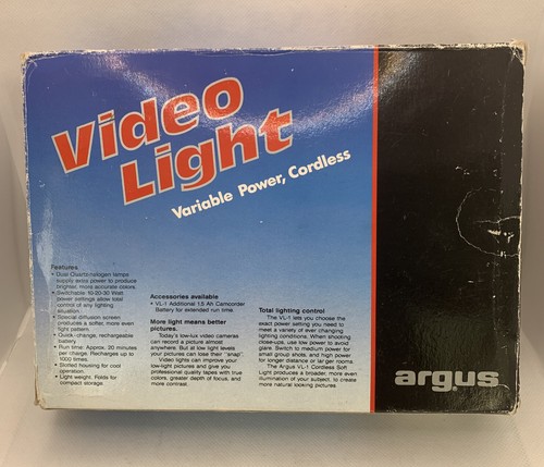 Lumière vidéo Argus VL-1 caméscope batterie puissance variable éclairage sans fil - Photo 8 sur 10