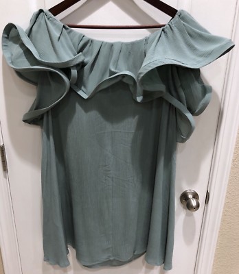 NWT Asos Off Shoulder Ruffle Strapless Mint Green Summer Dress SIZE 12 |  eBay
