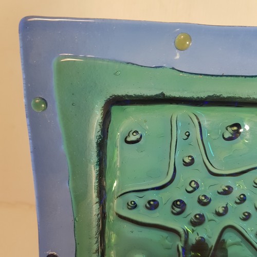 Vintage Fused Glass starfish Dish/platter sea theme Studio art glass 16cm - Picture 8 of 11
