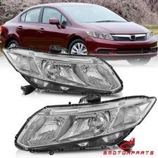 For 2012-2015 Honda Civic Sedan Chrome Headlights Left + Right