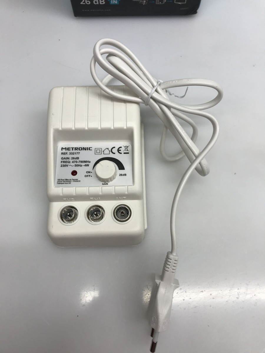 Amplificatore Antenna TV Metronic 26 DB - 2 Uscite Con Presa TV 9,52 Mm | Compatibile 4G/5G Per Canali TDT - Foto 3