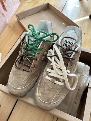 Miu Miu X New Balance Ecru Suede 530 SL Sneakers Size 39.5 EU | eBay