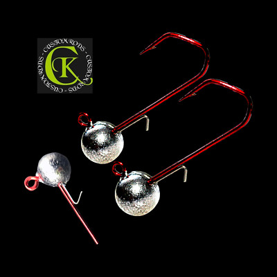 2x Gr. 4/0 VMC Jighaken Rundkopf Jigkopf Wire Keeper Jigköpfe Jig Head Greifer