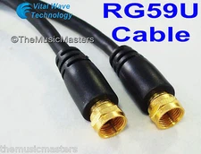 Black 9 ft RG59U Coaxial Digital Video Cable HD TV Satellite Antenna Wire VWLTW
