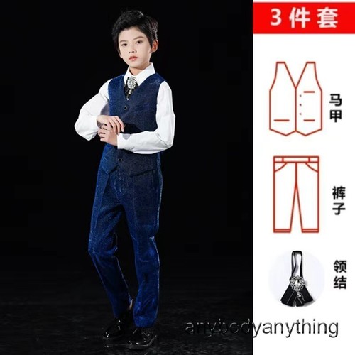 British Children Kid's Boy's Formal Stage Slim Suits Vest Pants Evening Party Sz - Picture 20 of 33
