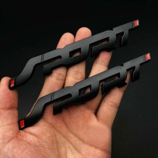 2X Black 3D Metal Sport Racing Logo Car Trunk Fender Emblem Badge Decal Stickers