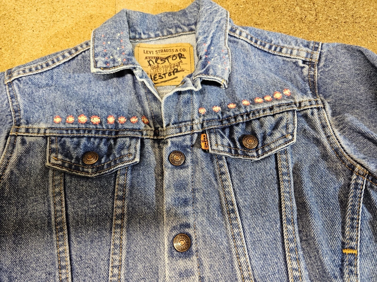 Little Levis Orange Tab Jean Jacket Toddler 6 72225 0214 Made in