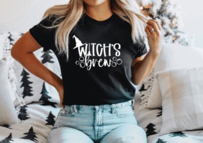 Witches Brew Unisex Jersey Black Short Sleeve Tee, W/ Quartz Crystal, Usui Reiki
