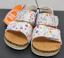 Infant Girls Floral Footbed Sandals By Wonder Nation - Multiple Sizes - New