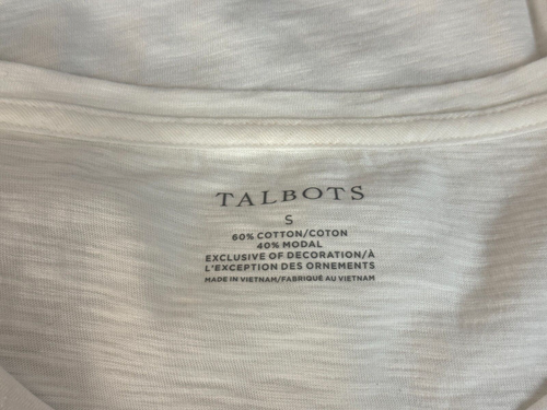 Talbots Flamingo Embroidered Crewneck Tee Women S NWT Short Sleeve StretchCotton - Picture 5 of 11