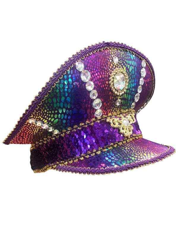 Festival Military Visor Hat Purple Rainbow Pride Power BH731 Festival Military Visor Hat Purple Rainbow Pride Power BH731