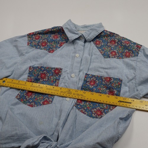 Whitney Lang Blouse Lightweight Size M Medium Shirt Short Sleeve Button Up - Picture 11 of 13