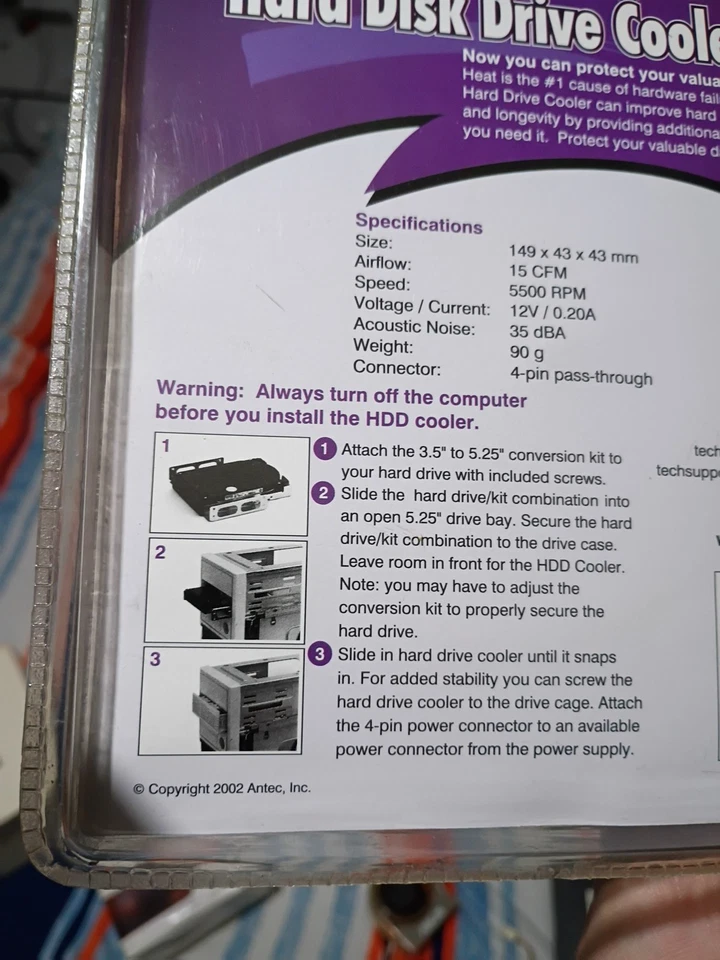 Antec Hard Disk Drive Cooler. New In PKG. - Image 4 of 4