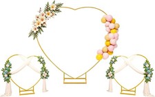 Fiita 6.6 FT with Two 3.3 FT Heart-Shaped Arch Stand with Two Small Garden Arch