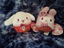 NEW Sanrio Squishmallows Lot Of 2 MY MELODY Cinnamoroll Valentine's Day Rose 5"