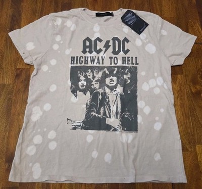 NWT Junk Food AC/DC Highway To Hell Soft Cotton Tie Dye T-shirt Size XS