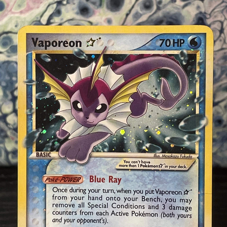 Vaporeon Gold Star Holo Pokemon Card 102/108 2007 EX Power Keepers  - Image 3 of 4