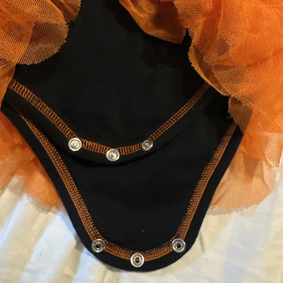 Koala Niños 6 Meses Halloween Calabaza Conjunto Disfraz Negro Naranja Broches a presión  Foto 3 de 4