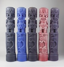 TOTEM POLE LARGE FUN NOVELTY GARDEN CANDLE IN  NAVY, BLUE, PURPLE, RED, MAUVE