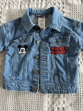 Mickey Mouse Disney Vintage Kids Blue Denim Jacket Size 2T Embroidered Patches