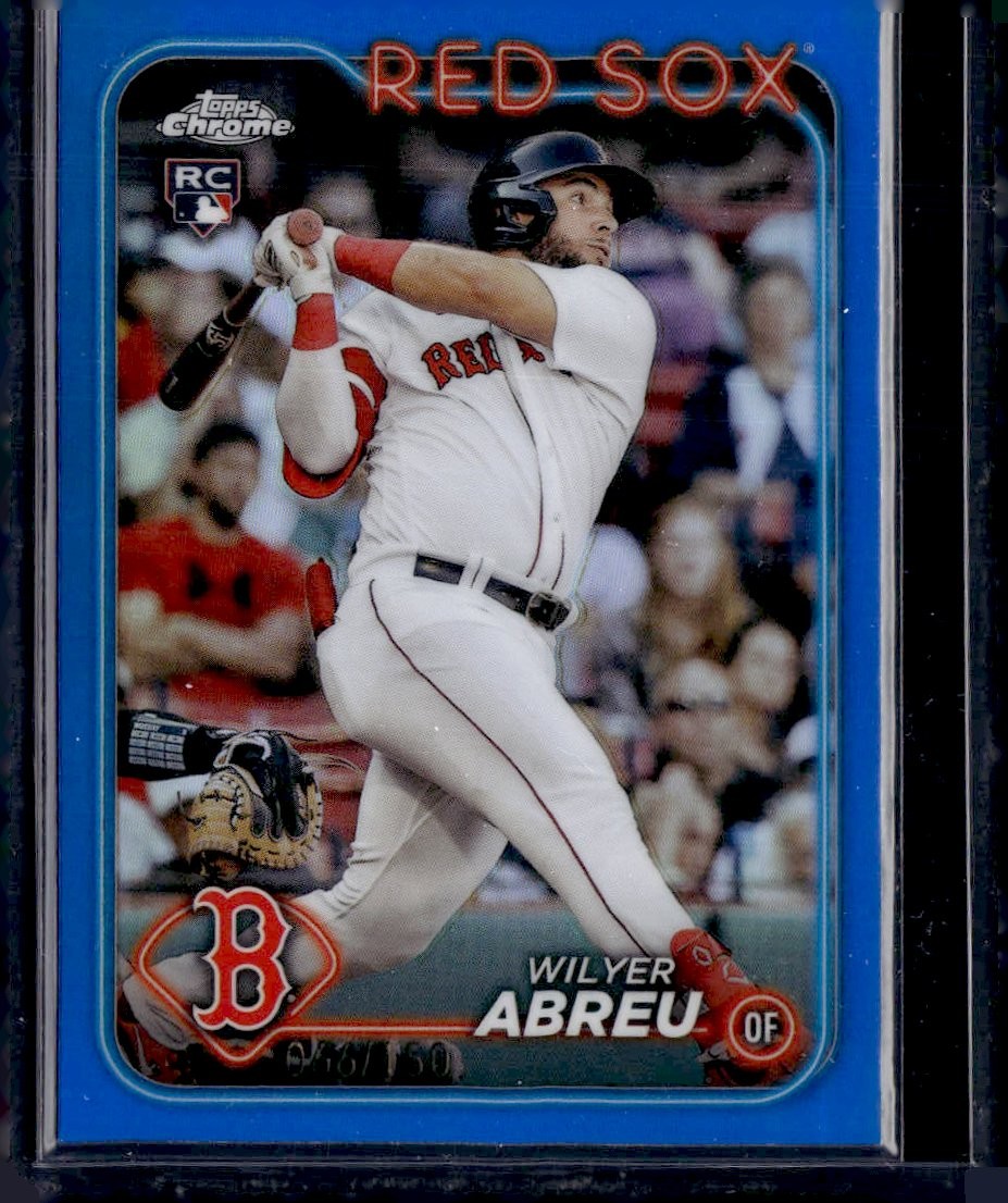 2024 Topps Chrome #165 Wilyer Abreu Blue Refractors #/150 Boston Red Sox Rookie