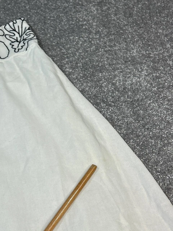 Falda Free People Línea A Mujer Pequeña Blanca Midi Floral Forrada Algodón Elástico Foto 4 de 4