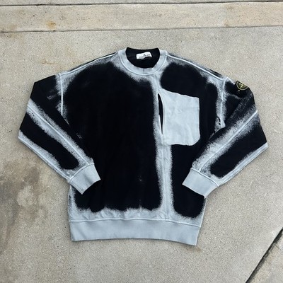 Stone Island Maglia CrewneckSky Grey and Black Marble Size M GRAIL  