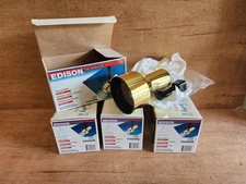 Edison E9305PB Track Light Lighting Set Of 4 Brass w/Black 1995 NOS Vintage