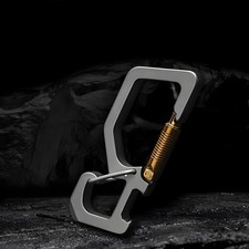 Titanium Alloy EDC Multi Tool Keychain Carabiner Bottle Opener Key Clip Portable