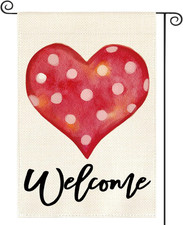 Valentine's Day Double-Sided Love Heart Garden Flag 12x18 Inch Outdoor Decor