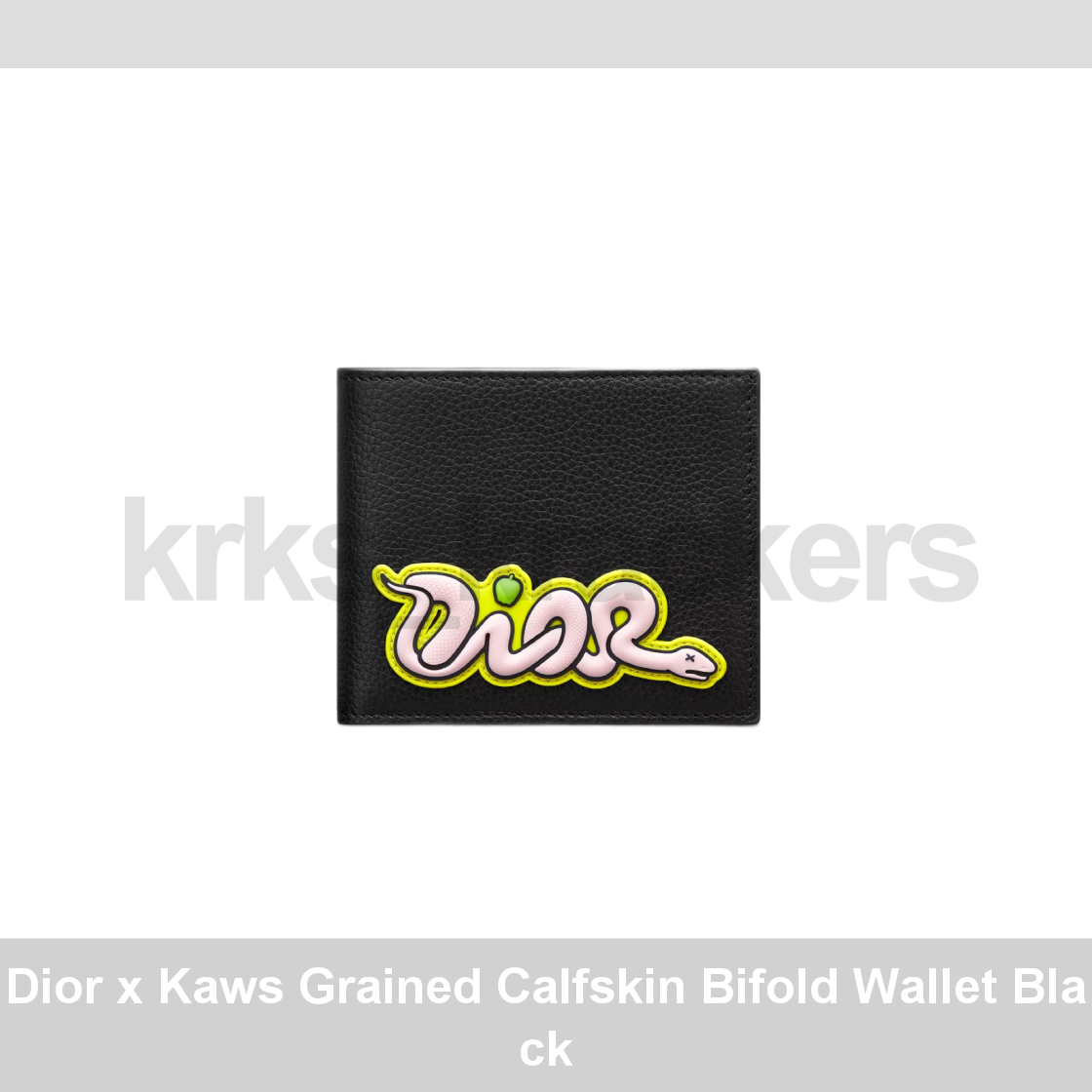 Dior x Kaws Black Grained Calfskin Bifold Wallet