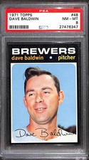1971 Topps #48 DAVE BALDWIN PSA 8 NM-MT 27476347 