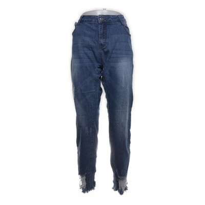 Lelya, Jeans, Größe: 48, Blau, Baumwolle/Elasthan, Einfarbig, Denim, Damen #p4V