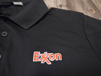 ExxonMobil Employee Button Work Shirt Medium Black Oil Gas Company Exxon Mobil 