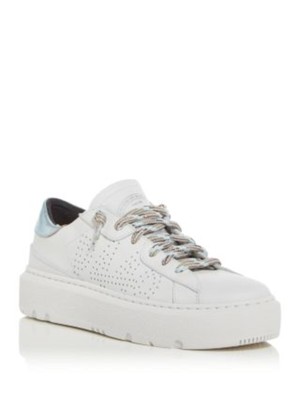 P448 Womens White Tongue Aerial Round Toe Platform Leather Sneakers Shoes 36