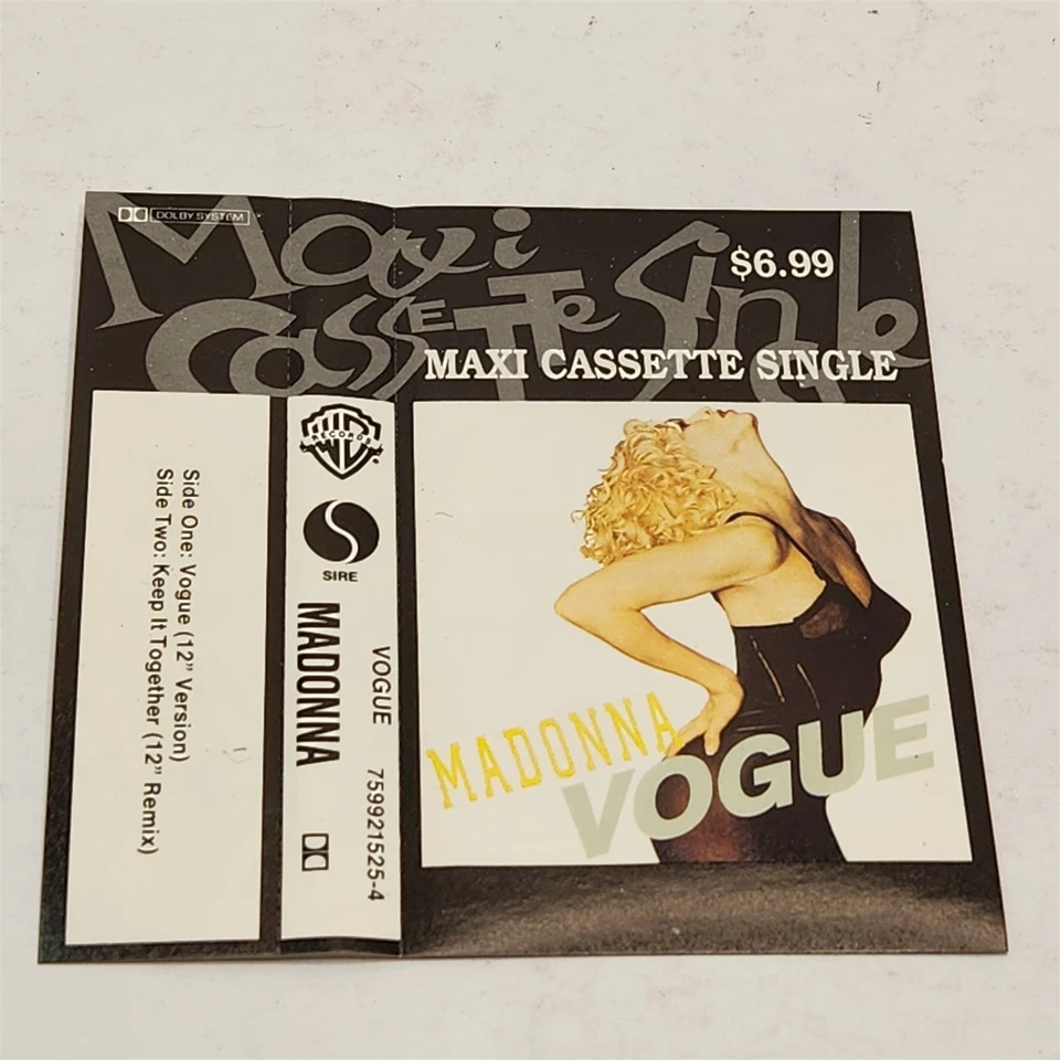 Madonna Vogue Maxi Single Cassette Tape 1990 Warner Bros 759921525-4 - Image 4 of 4