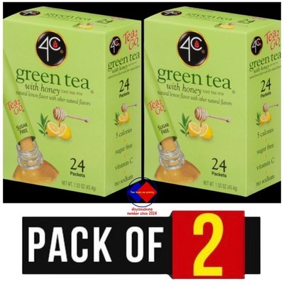 4C Green Tea With Honey Iced Tea Mix Sugar Free Pack Of 2 Total 48 Tea2GO
