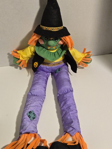 Halloween Nylon Spaventapasseri Strega Peluche Argento Internazionale Vintage 26” 1994 - Foto 8 di 9