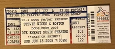 2008 STEVIE NICKS / BOSTON DTE DETROIT CONCERT TICKET STUB FLEETWOOD MAC DELP
