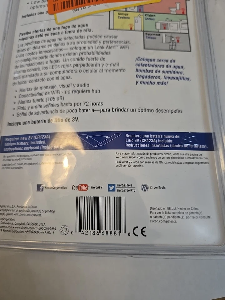 Zircon Leak Alert Wi-Fi Water Detector - Clear - Image 4 of 4