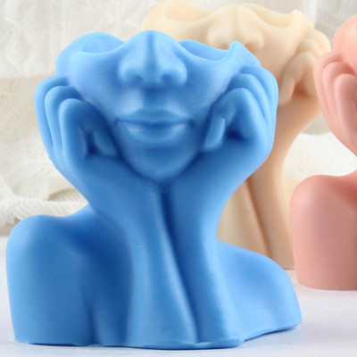 Lady Face Bottle Candle Mold Succulent Bottle Mold Pot Candle Mold Body Resin Ca