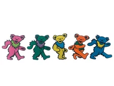 Grateful Dead Patch Set of Five iron on patches Dancing Bears Embroidered 5