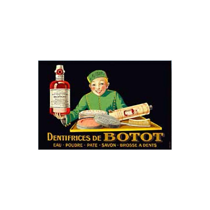 Plaque publicitaire relief Dentifrice de Botot en acier bombé