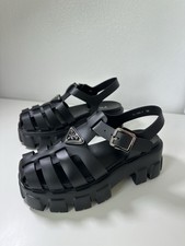 PRADA Rubber Monolith Sandals Black - Size 36 EU 6 US